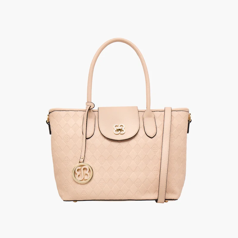 Bessie London Textured Tote Bag in Beige for Women